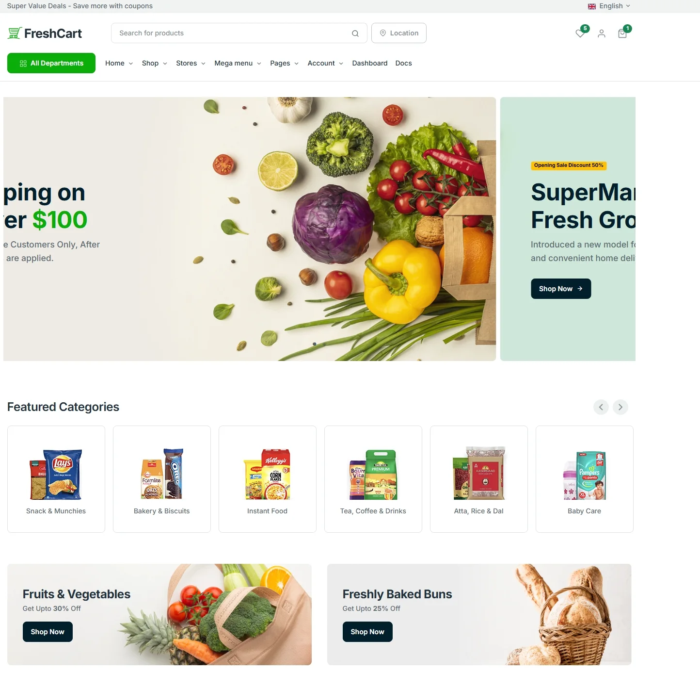 Online Grocery Shop For Local Customer Website